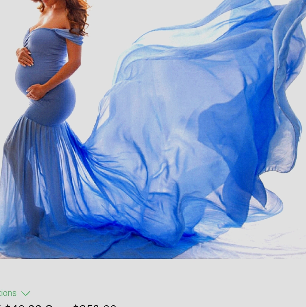 Maternity Dress Off Shoulder Cotton Tops with Long